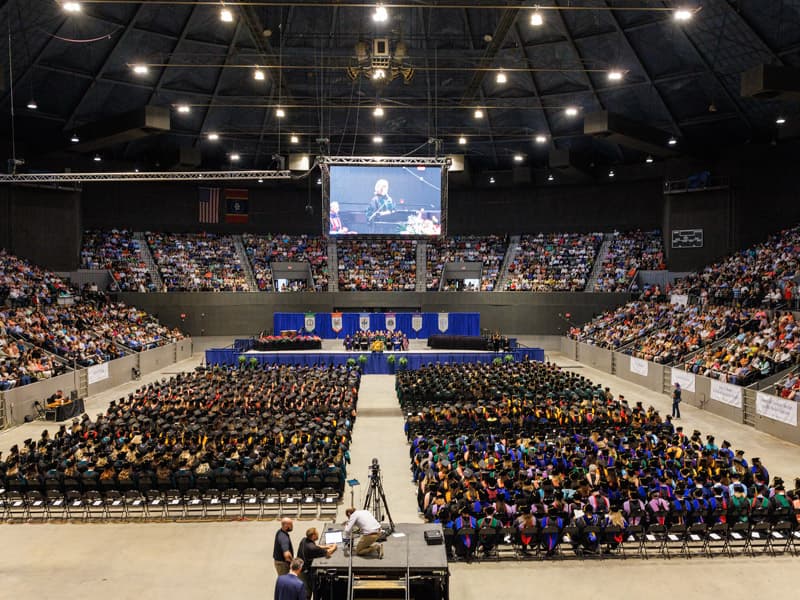 Of the University of Mississippi Medical Center's Class of 2024, about 765 of the 900-plus graduates take part in commencement ceremonies at the Mississippi Coliseum.